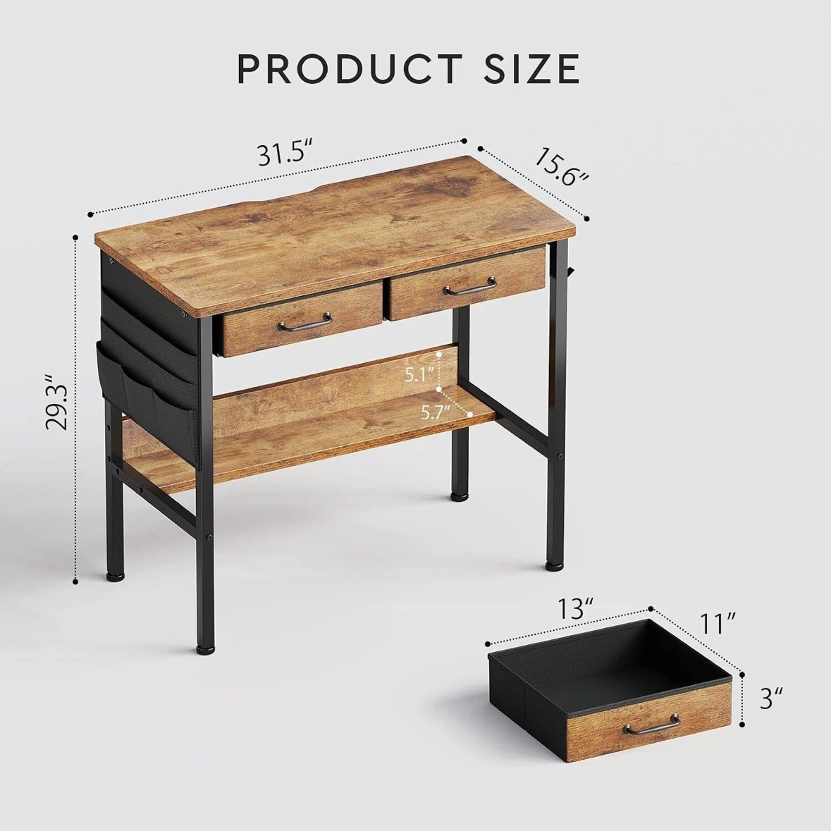Maihail Desk with Drawers and Storage