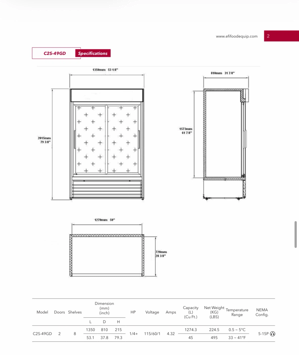 Kool it - Two door sliding refrigerator - photo 2