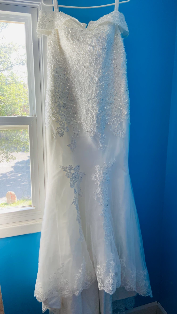 White Off-the-Shoulder Wedding Dress