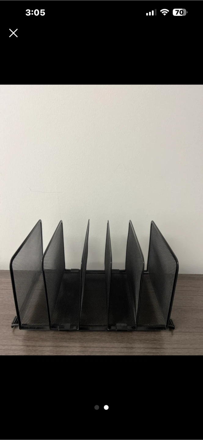 Black Mesh Desk Organizer with 5 Slots