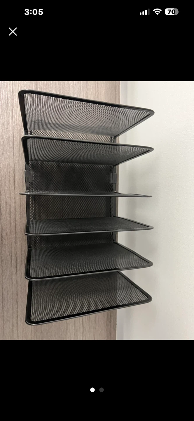 Black Mesh Desk Organizer with 5 Slots - photo 2