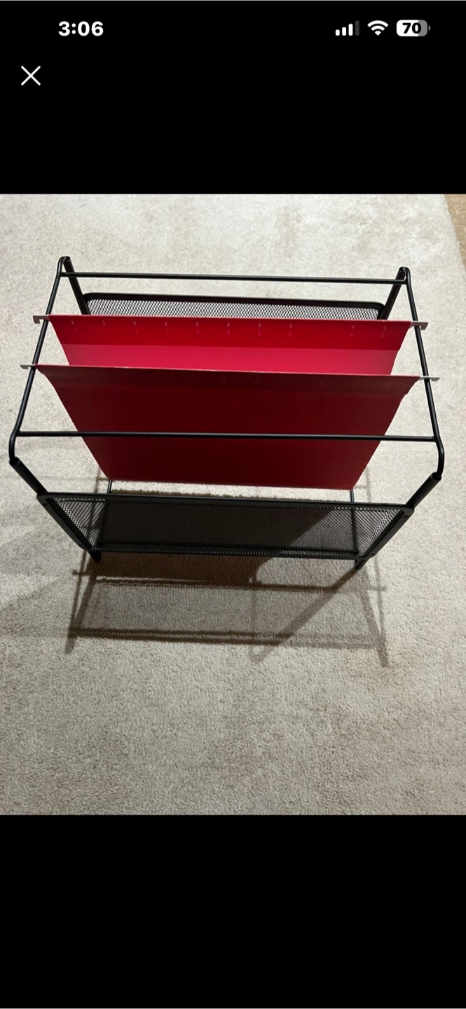 Black 3-Tier Metal Mesh File Sorter