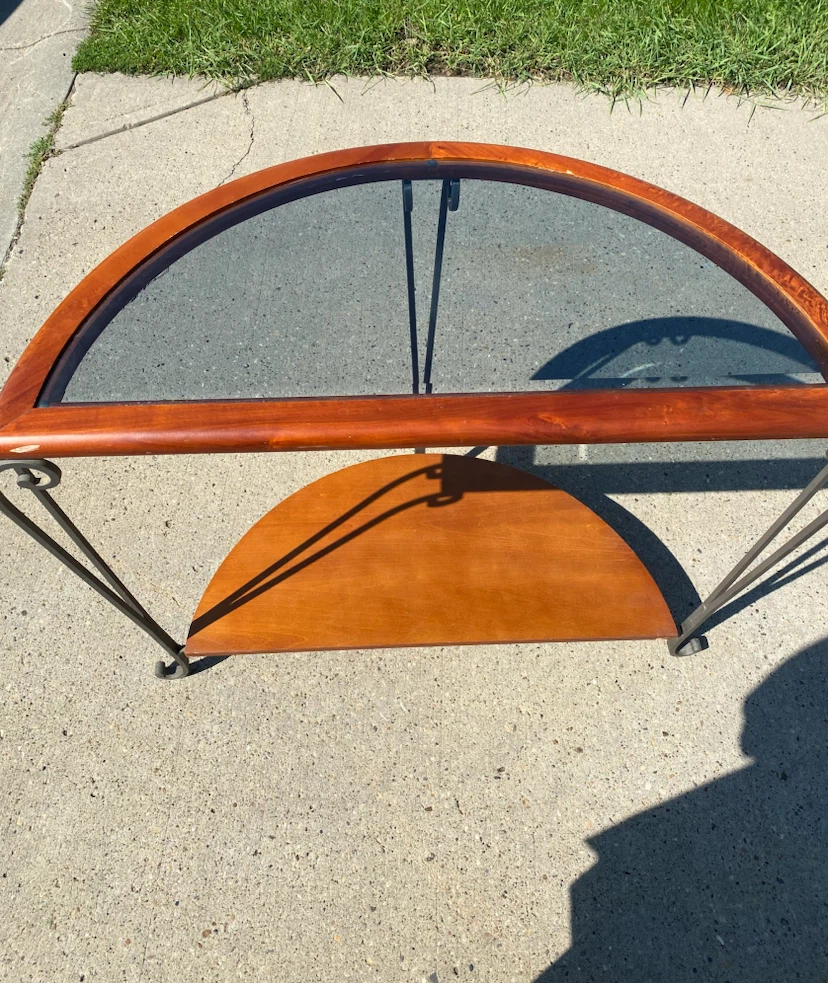 Half-Moon Glass Top Console Table *** - photo 2