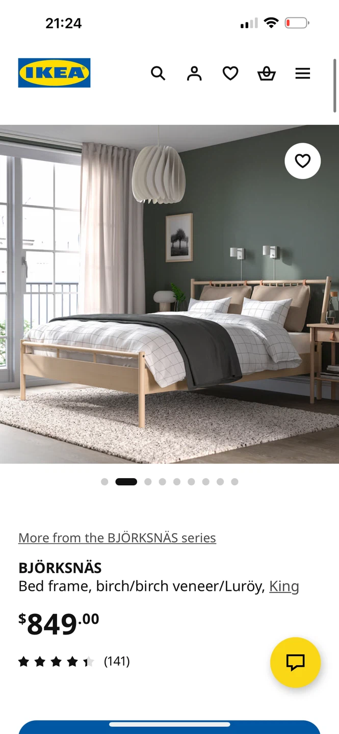 Like 🆕- IKEA BJÖRKSNÄS King Size Bed Frame - photo 2