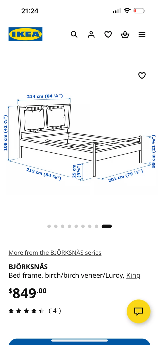 Like 🆕- IKEA BJÖRKSNÄS King Size Bed Frame - photo 3
