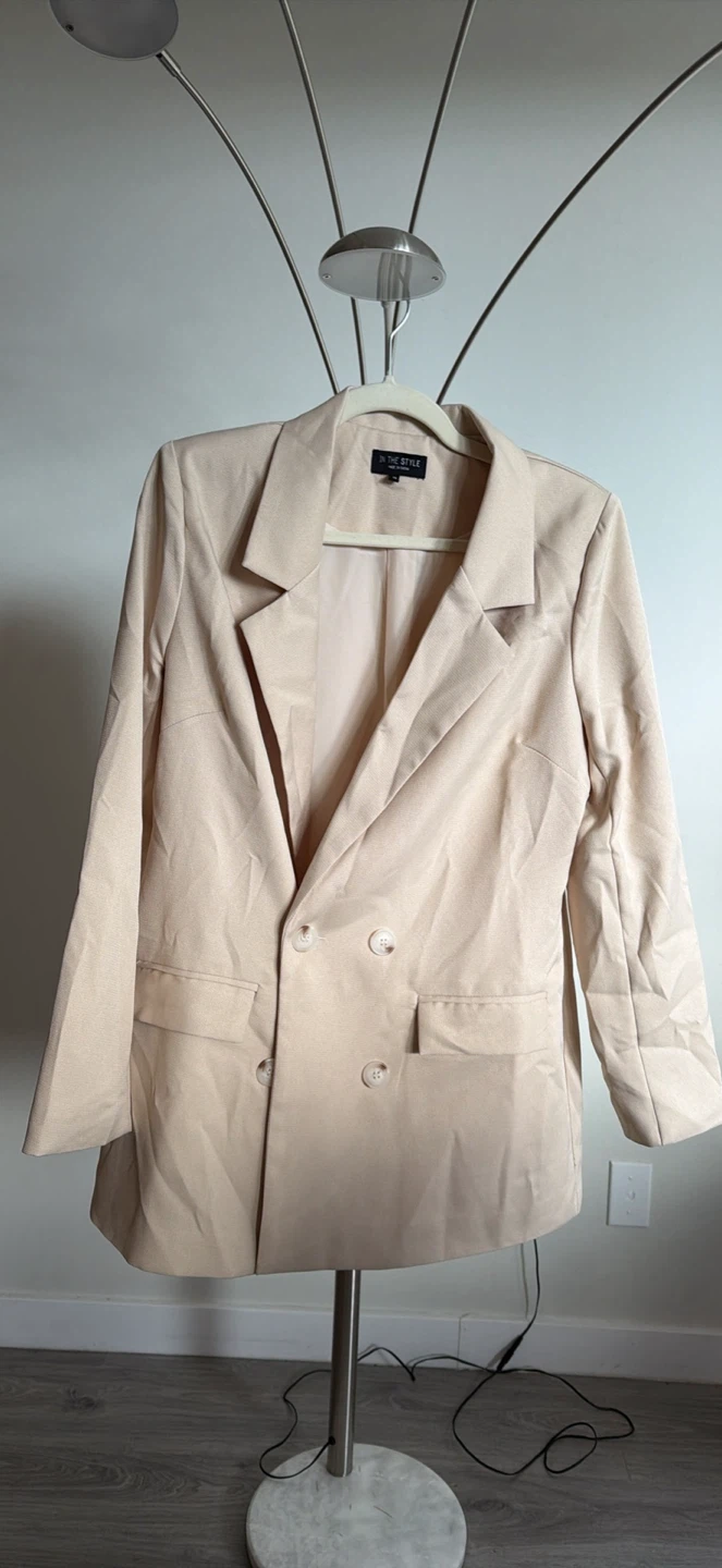 Blazer beige à double boutonnage