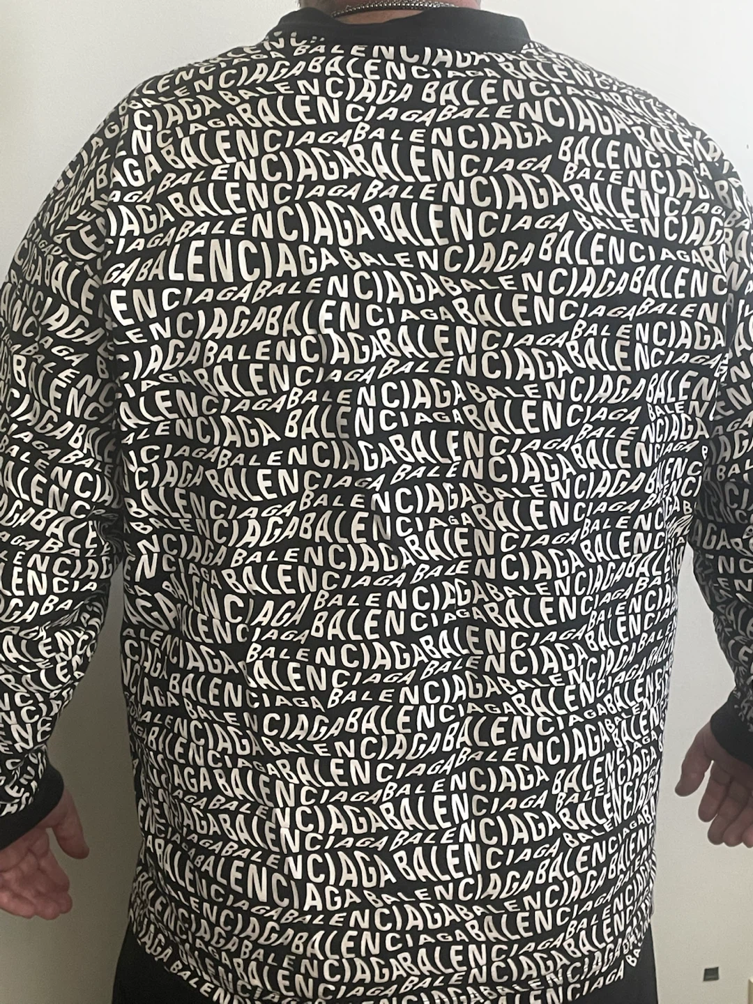 Balenciaga All-Over Logo Crewneck Shirt - Size M - photo 2