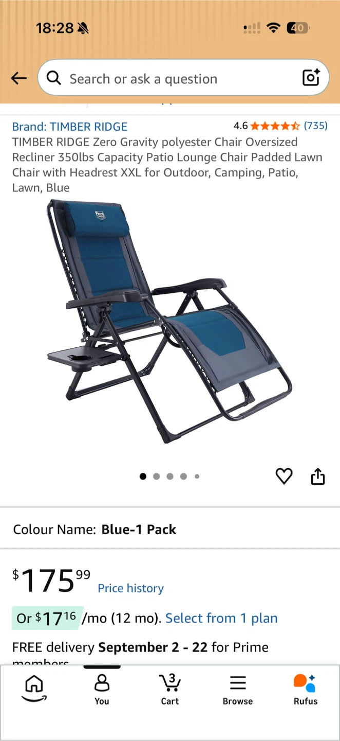 Oversized Zero gravity chair with cup holder and side table - photo 2