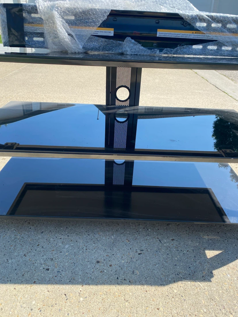 Black Glass TV Stand + Mount *** - photo 2