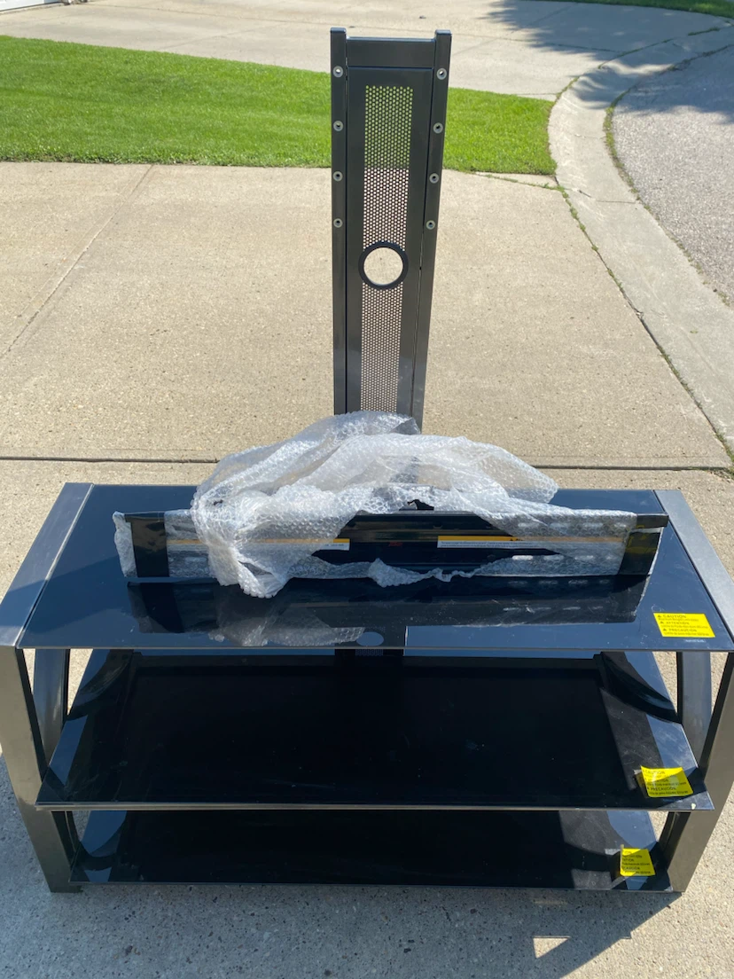 Black Glass TV Stand + Mount *** - photo 3