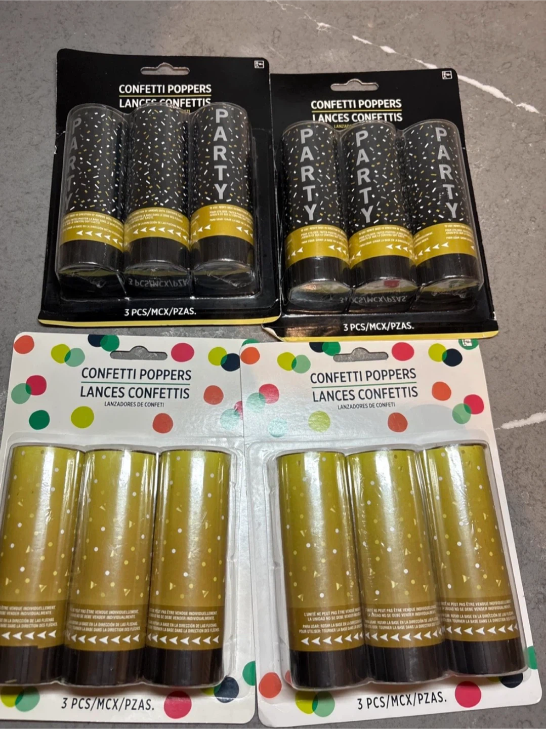 NEW Confetti Poppers Party Pack (4 pcs)