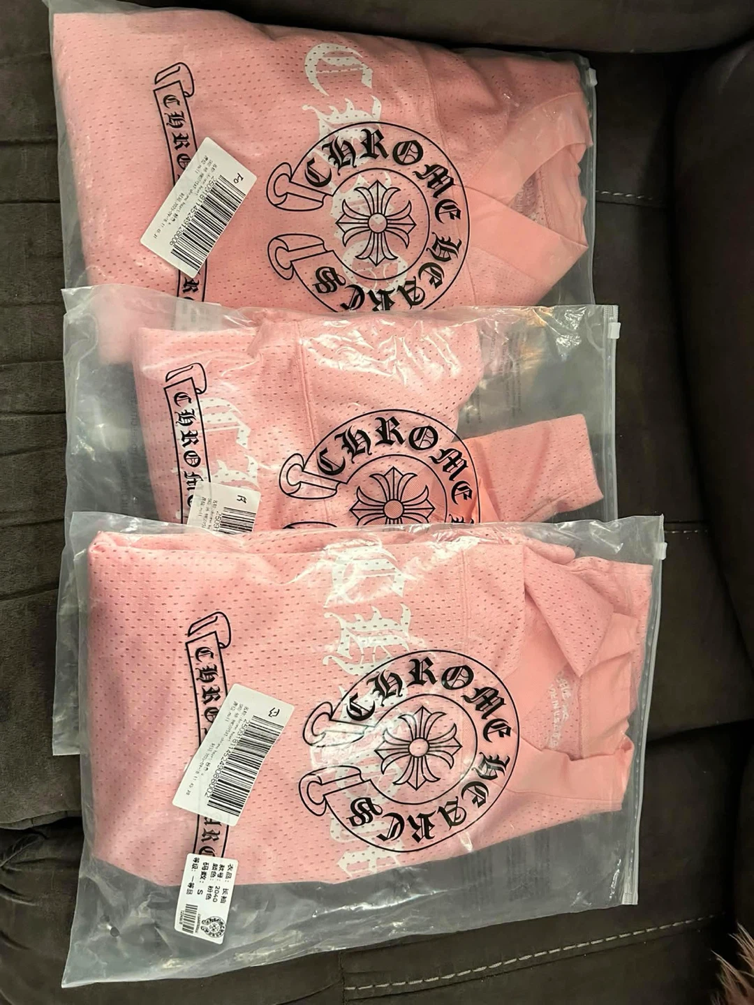 Chrome Hearts Pink Long Sleeve Shirt Size S
