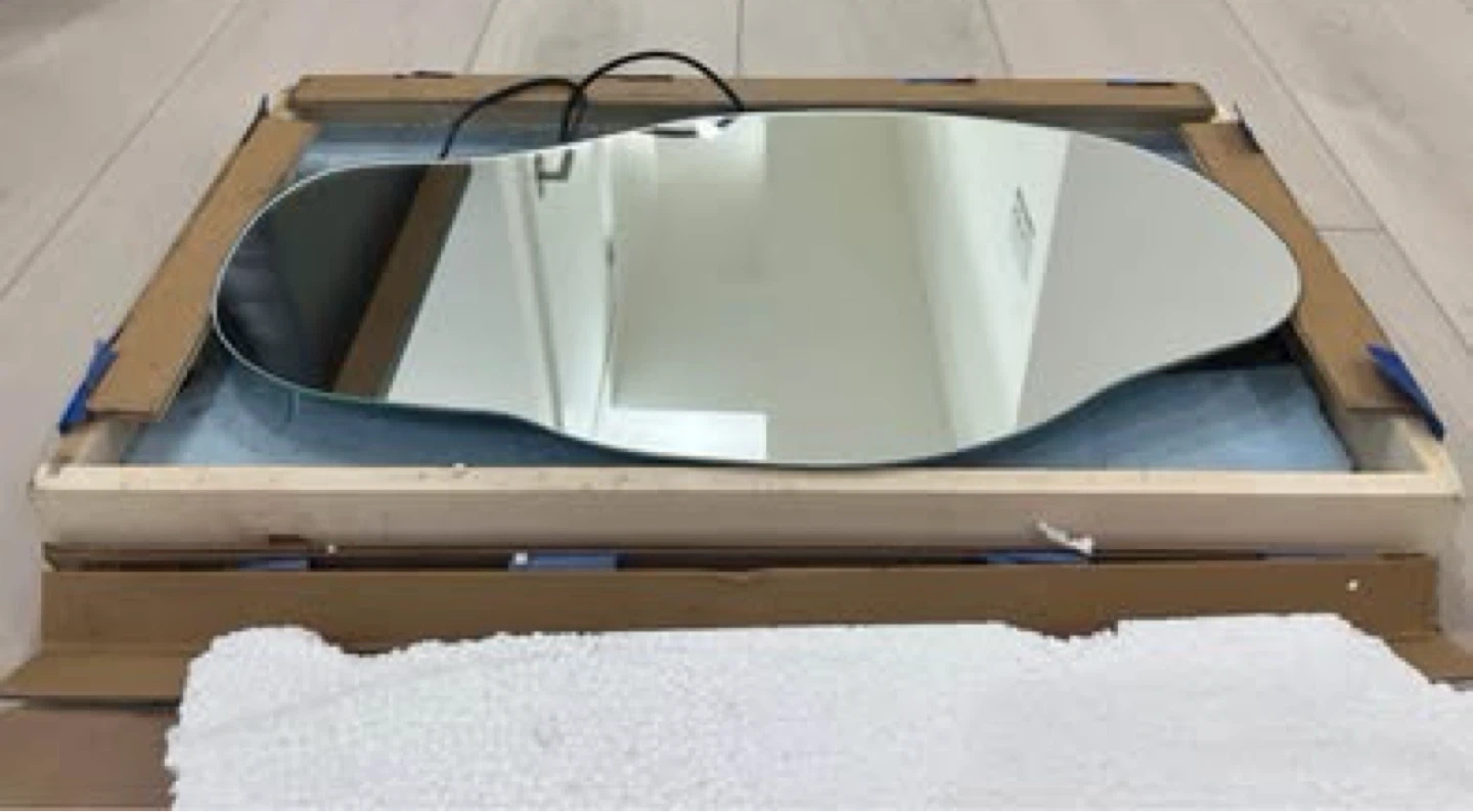 Modern Asymmetrical Frameless Wall Mirror – New with box - photo 2