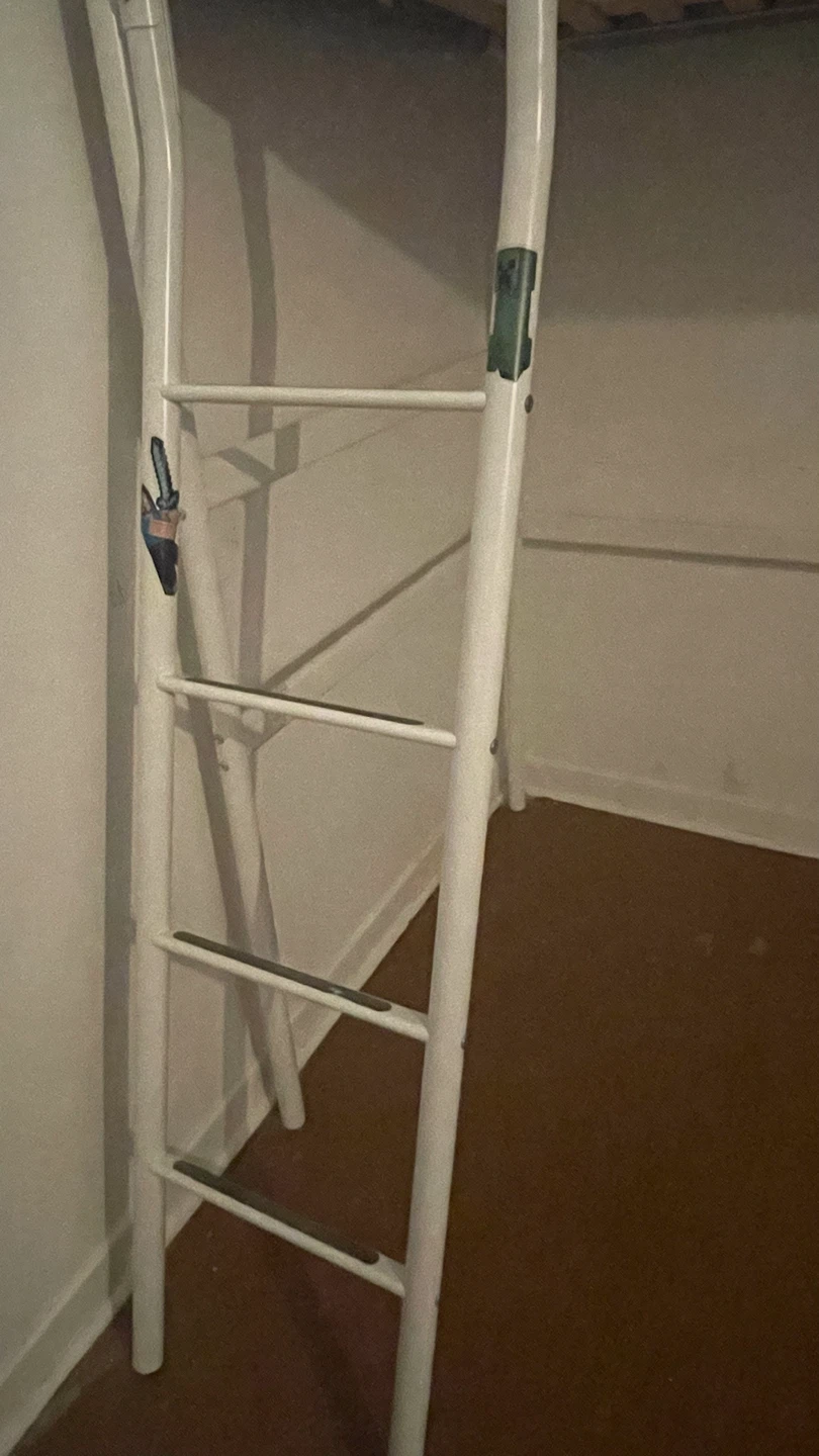 White Loft Bed with Desk - photo 2