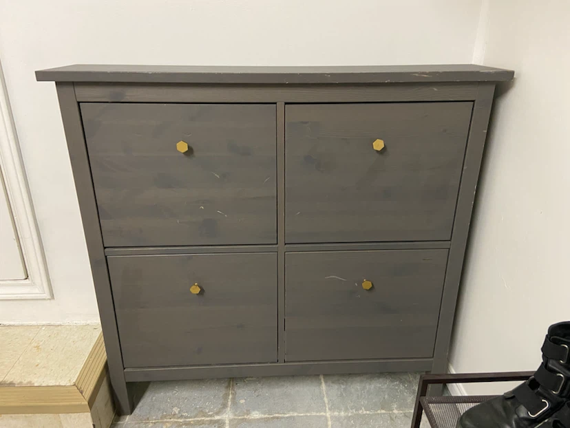 Grey Shoe Storage Cabinet with 4 Flip Drawers - photo 2