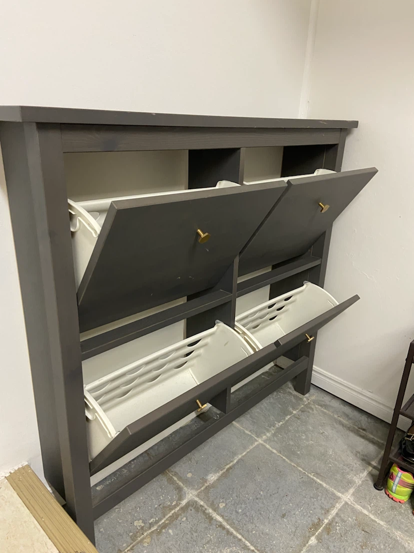 Grey Shoe Storage Cabinet with 4 Flip Drawers - photo 4