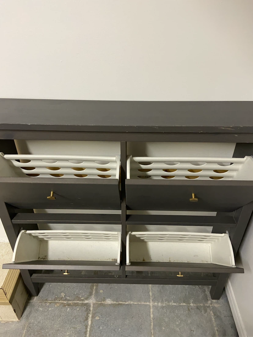 Grey Shoe Storage Cabinet with 4 Flip Drawers - photo 5