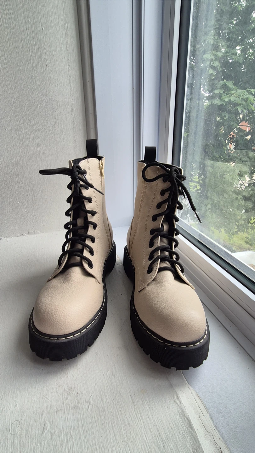 Beige Lace-up Boots - photo 2