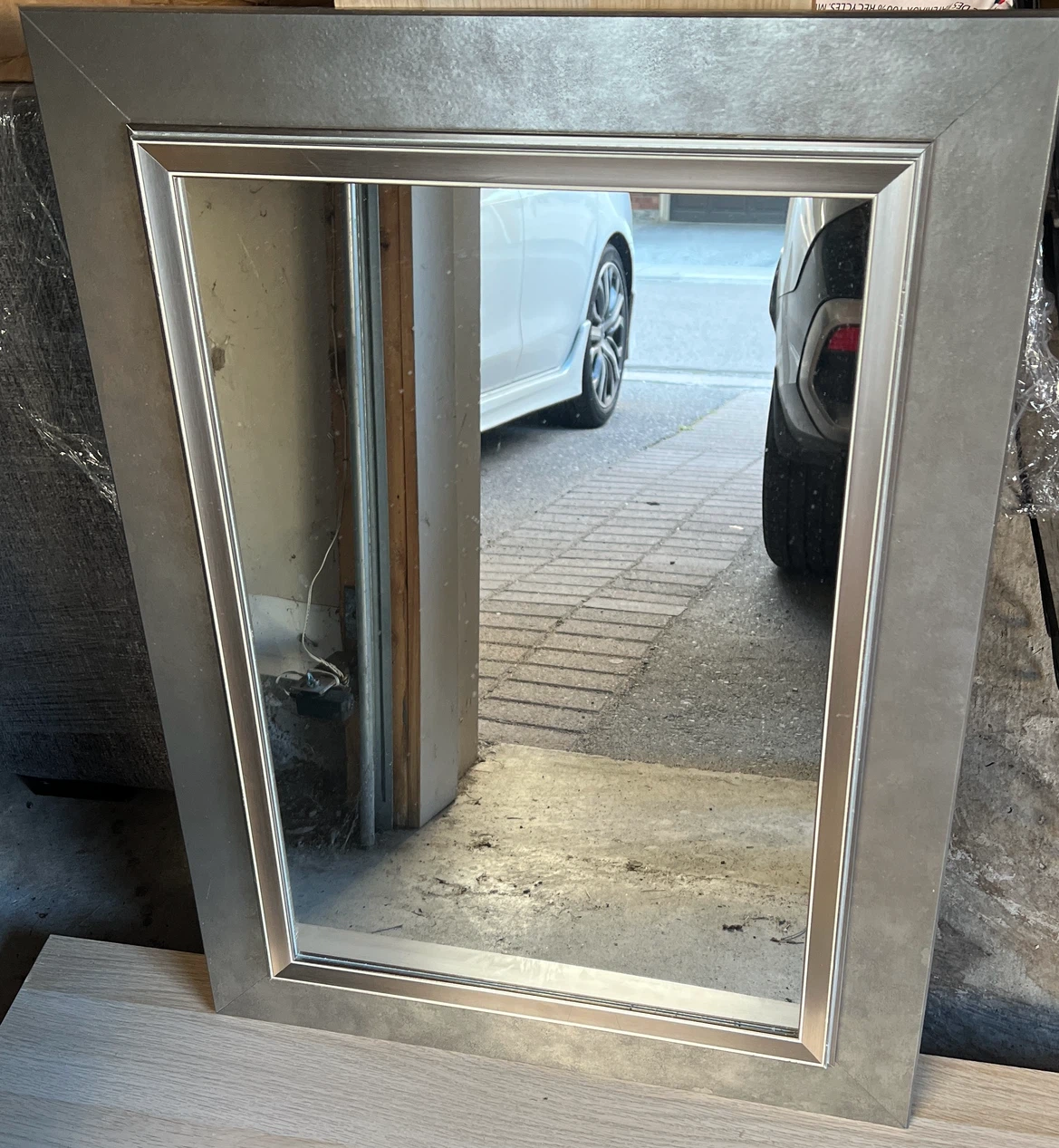 Grey Framed Wall Mirror