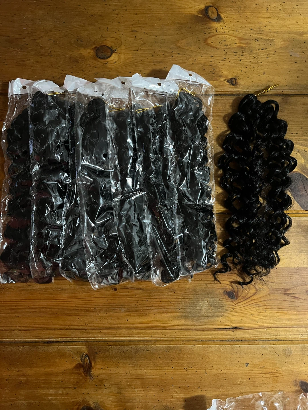 Crochet Hair Bundle, Human Hair & Synthetic, Deep Wave & Curly - photo 3