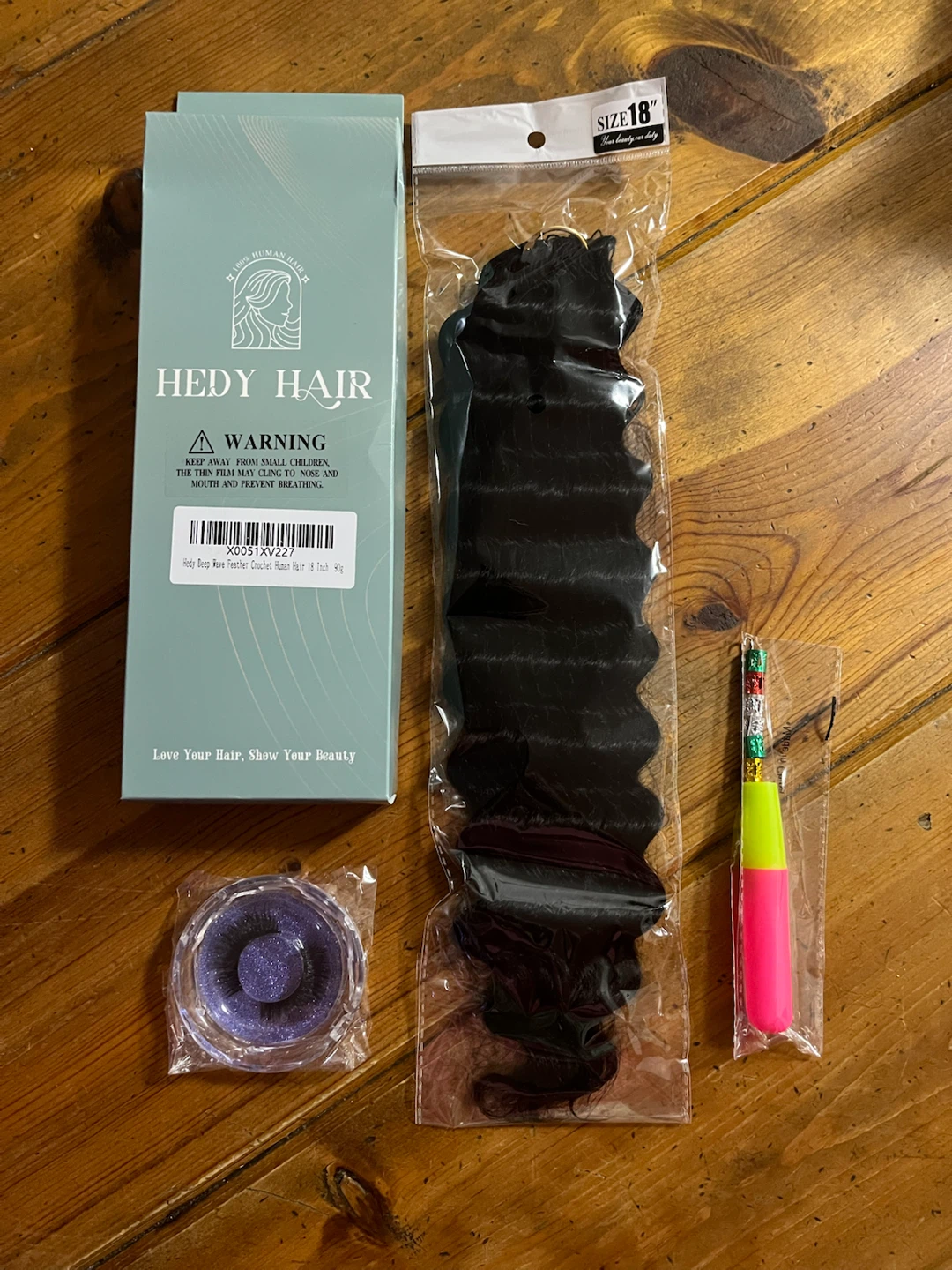 Crochet Hair Bundle, Human Hair & Synthetic, Deep Wave & Curly - photo 4