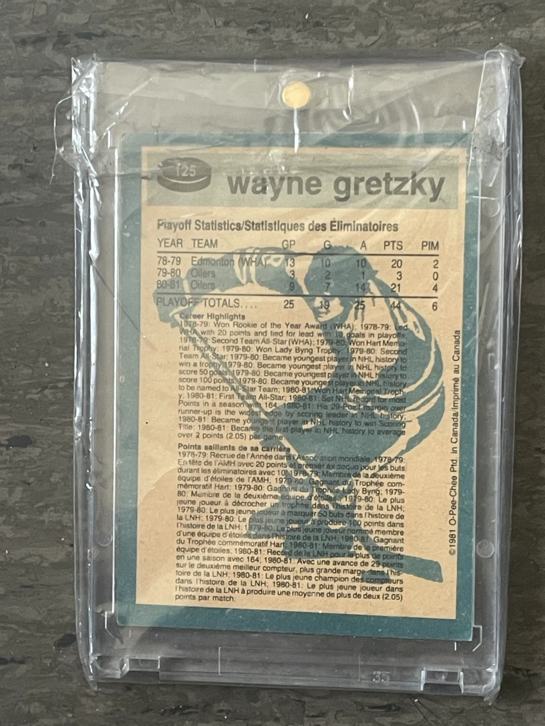 1981 O-Pee-Chee Wayne Gretzky Hockey Card - photo 2