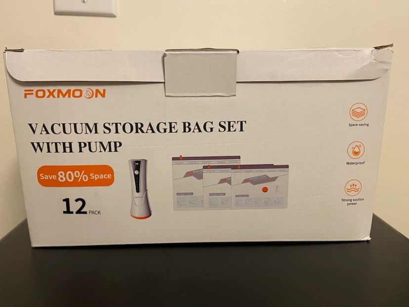 Foxmoon Vacuum Storage Bag Set with Pump - 12 Pack
