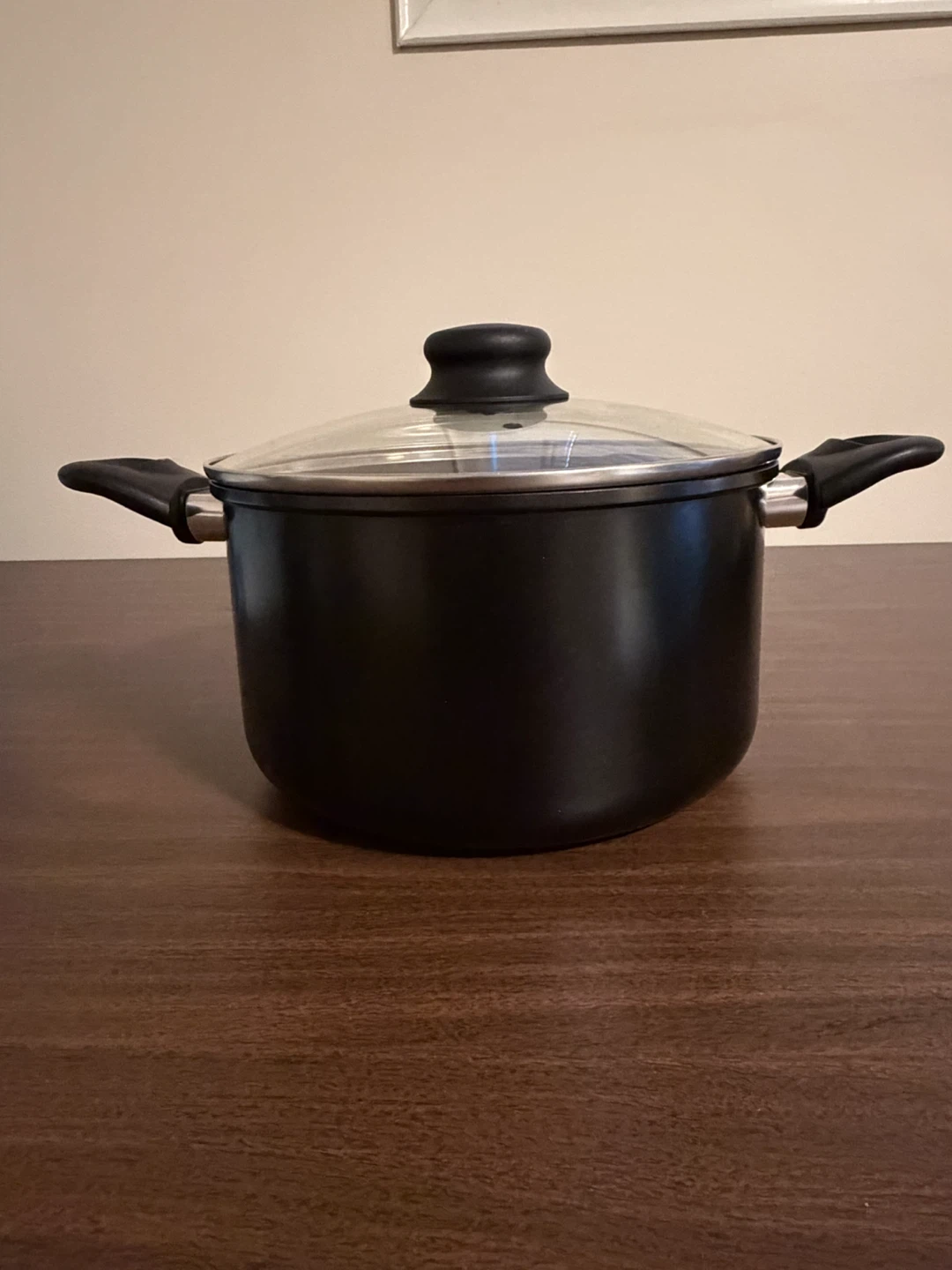 Non-stick Black Stock Pot with Glass Lid