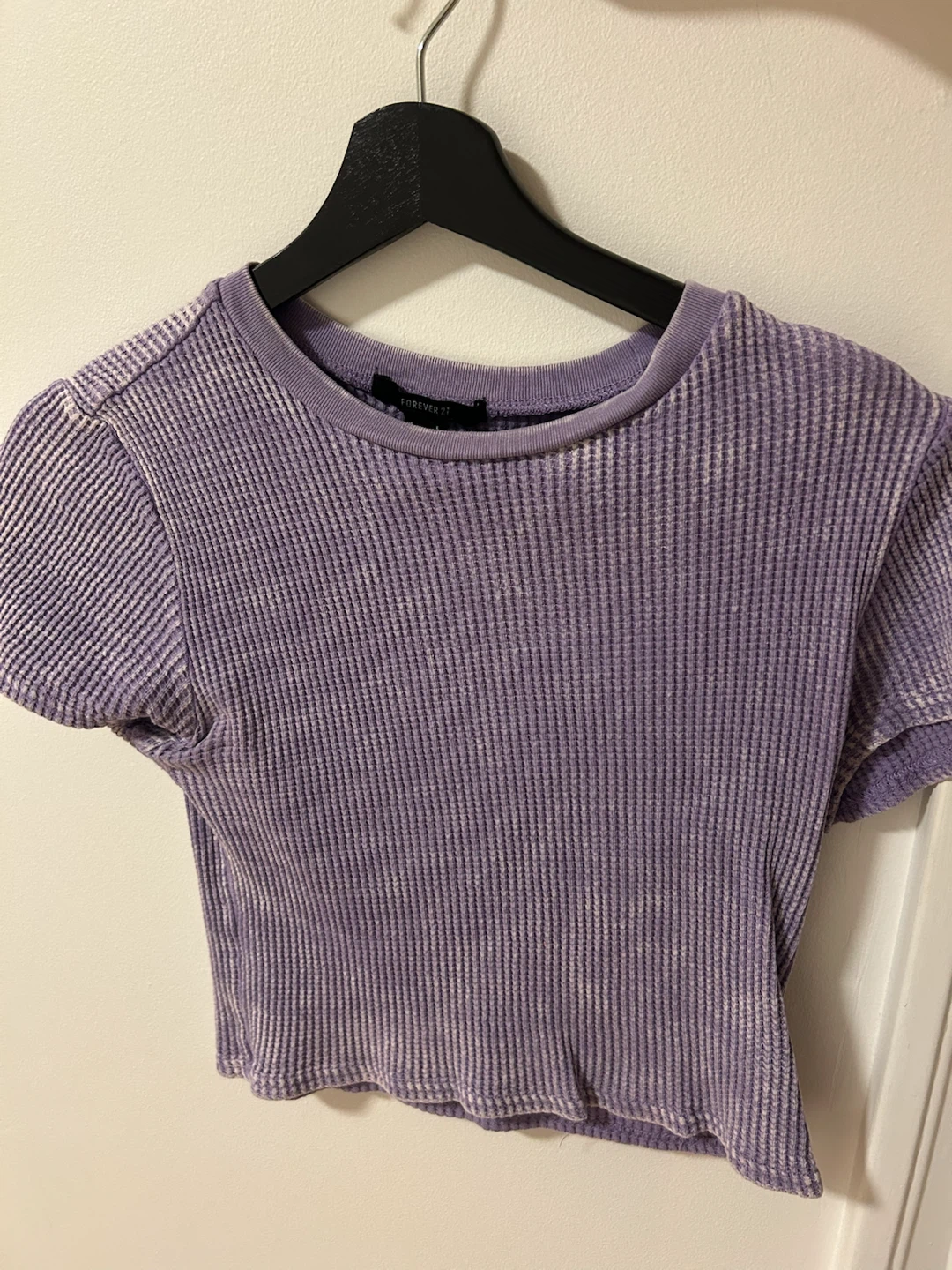 Forever 21 Purple Waffle Knit Crop Top