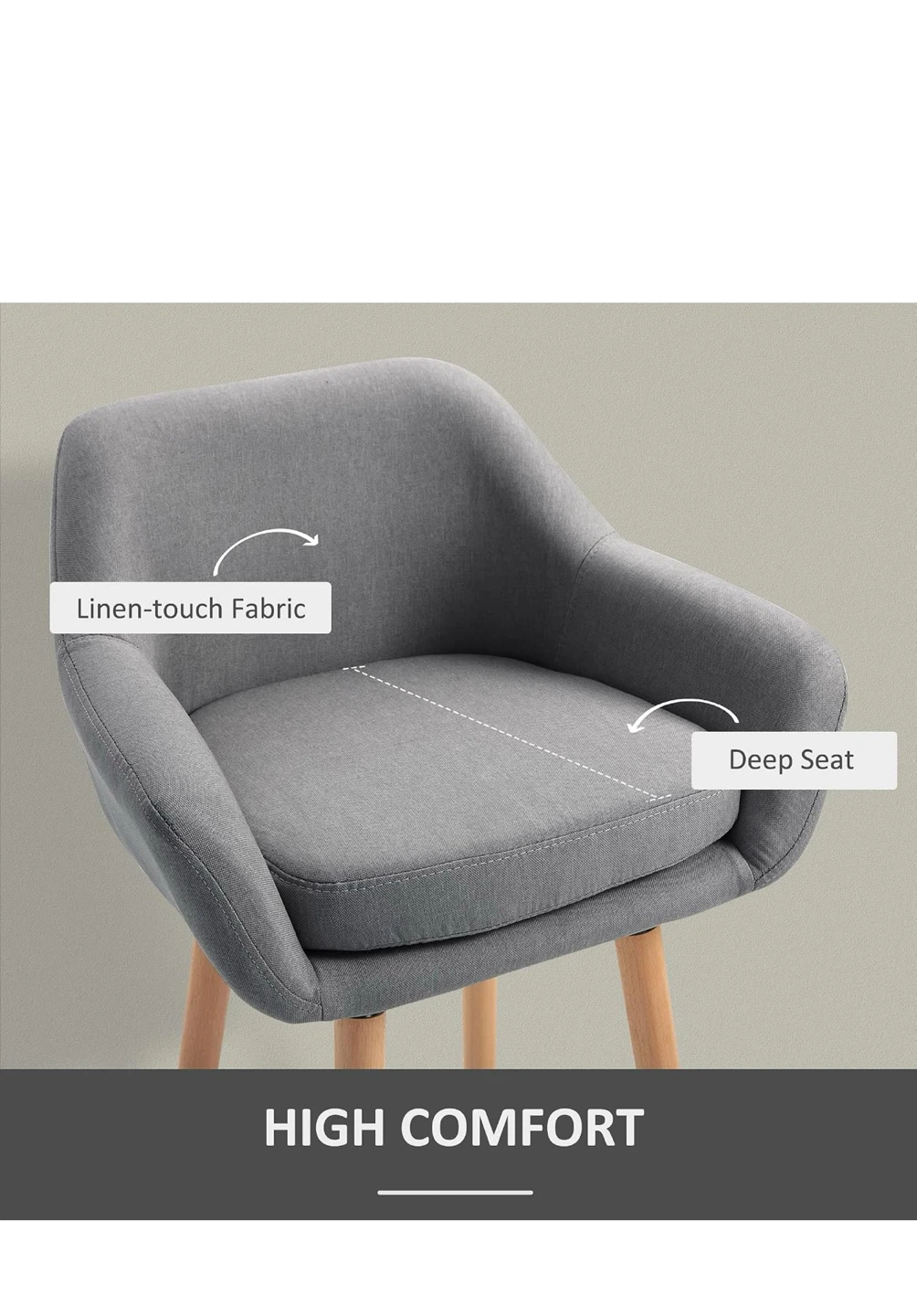 Modern Grey Bar Stool Set of 2 - photo 5