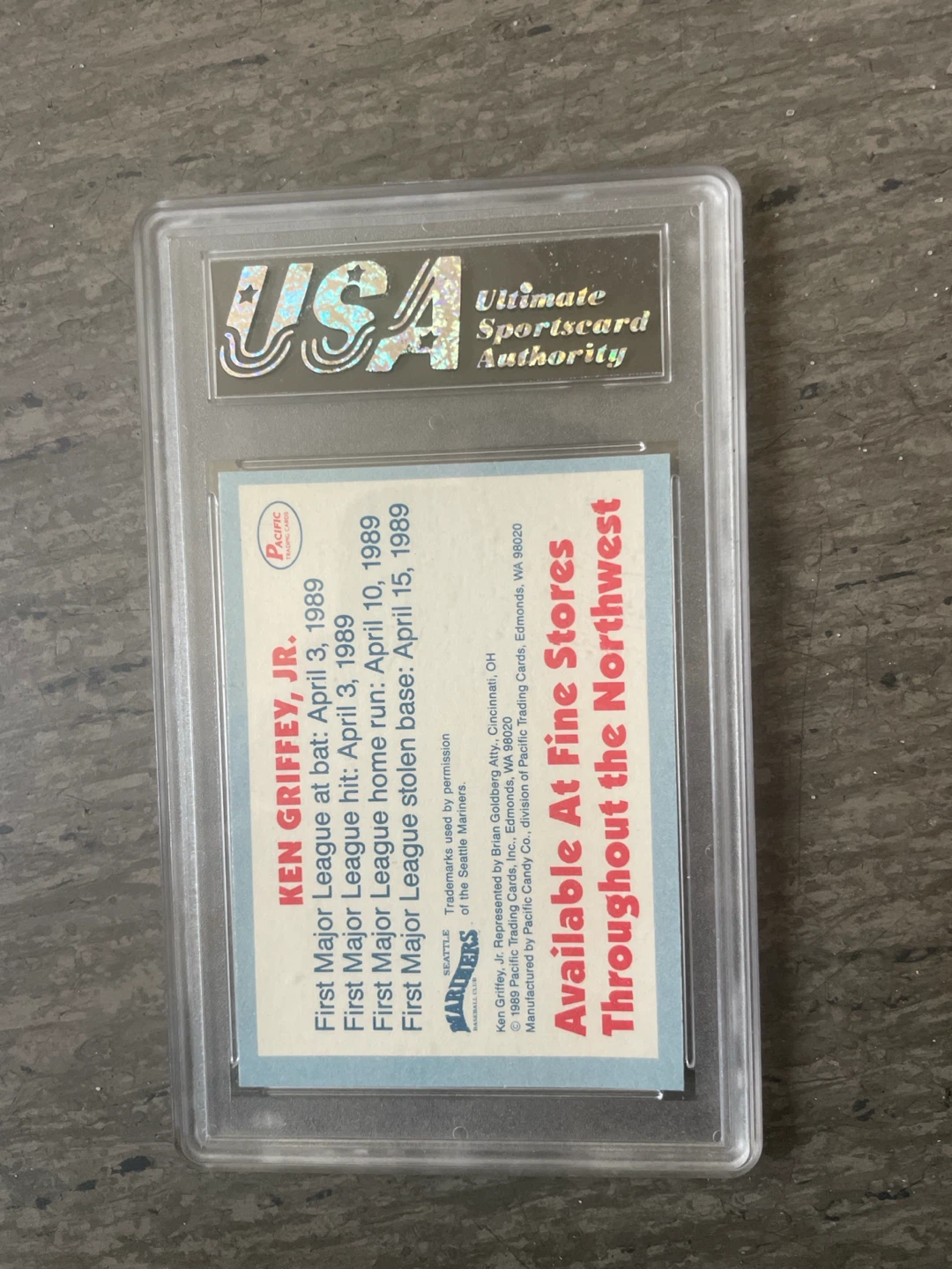 Ken Griffey Jr. 1989 Pacific Candy Bar Promo Baseball Card - photo 2