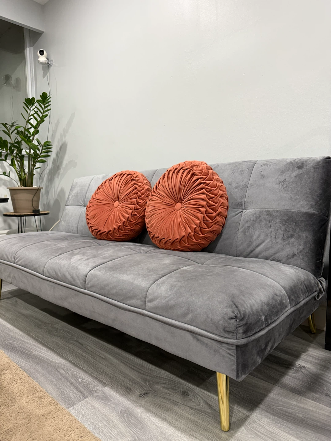 Grey Velvet Sofa Bed