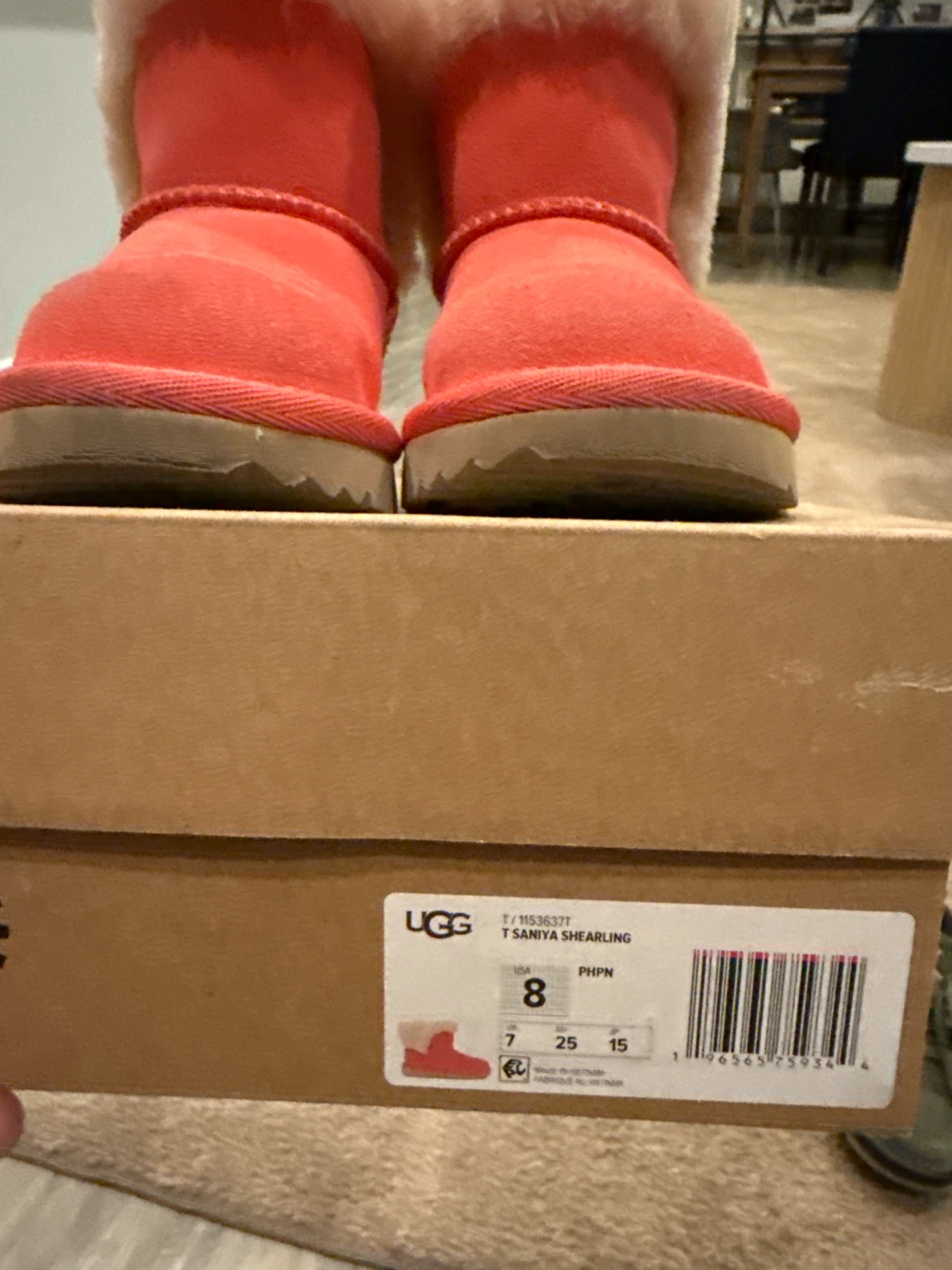 UGG T Saniya Shearling Boots Toddler Size 8 Coral - photo 2