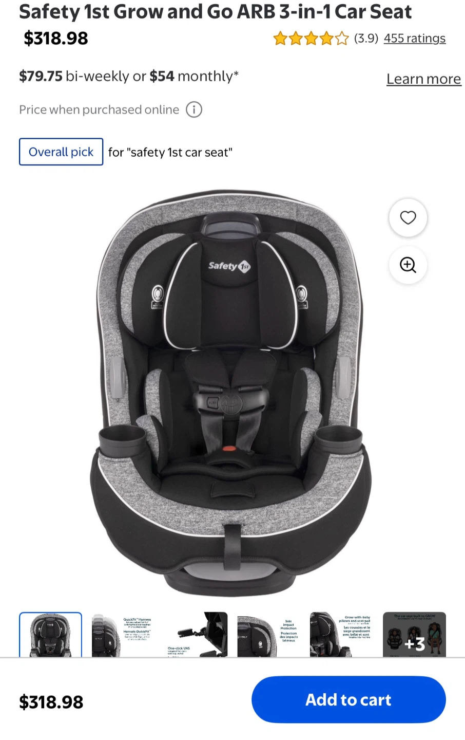 Safety 1st Grow and Go ARB 3-in-1 Convertible Car Seat