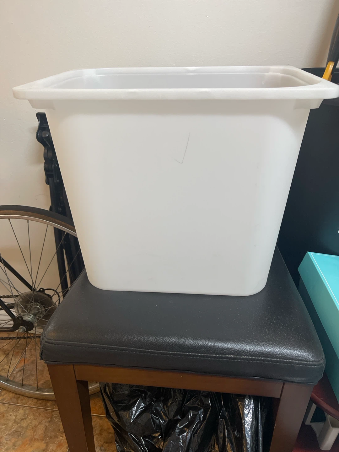 White Plastic Rectangular Bin