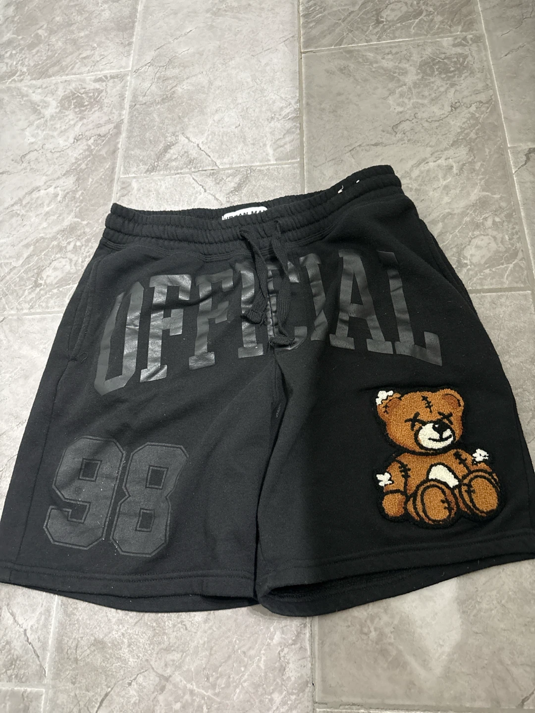 Urban Man Black Teddy Bear Shorts