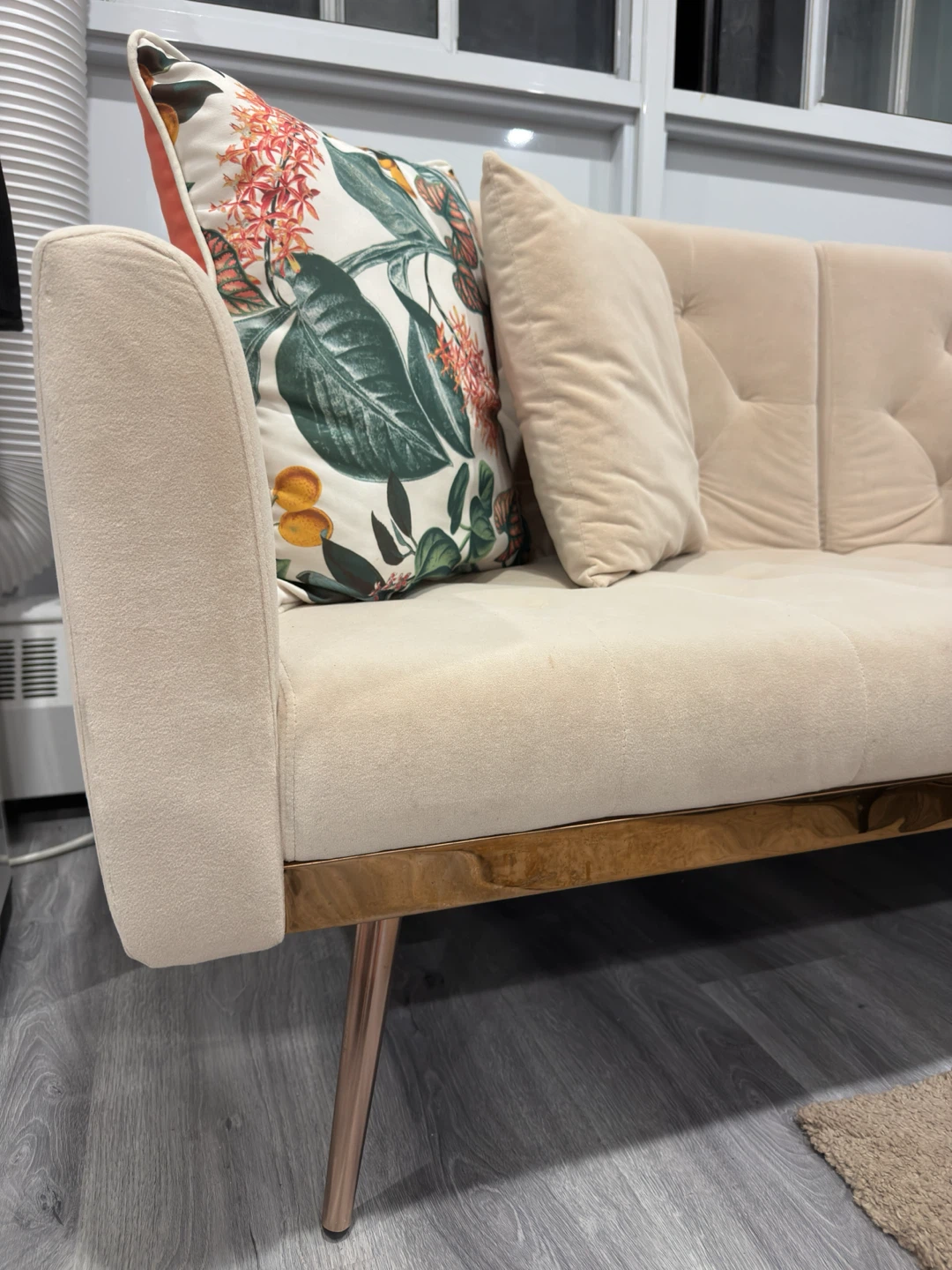 Beige Loveseat Sofa convertible to bed sofa - photo 2