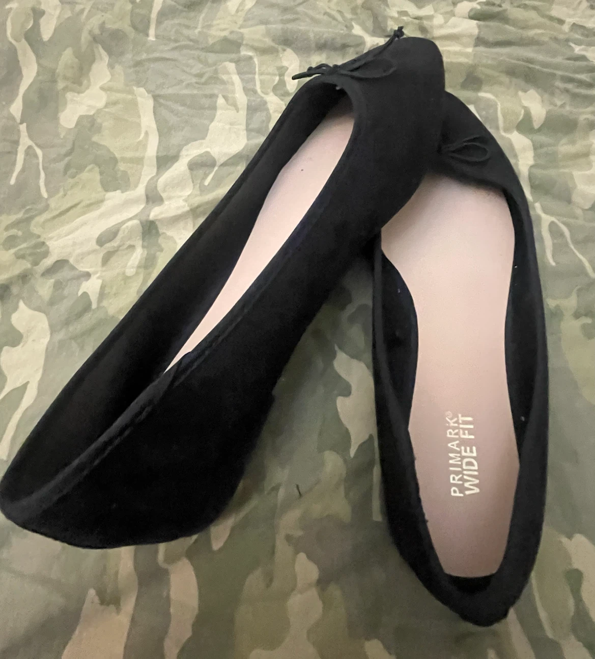 Size 10 Wide Primark Black Wide Fit Ballerina Flats