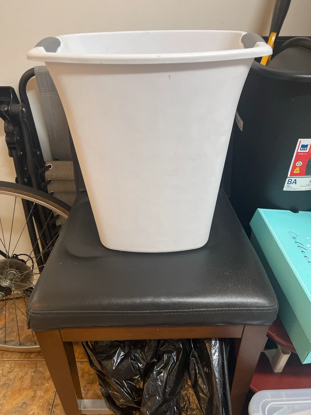 White Oval Laundry Basket