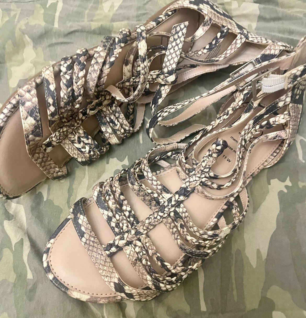 Snakeskin Gladiator Sandals - Size 11 Wide - photo 2