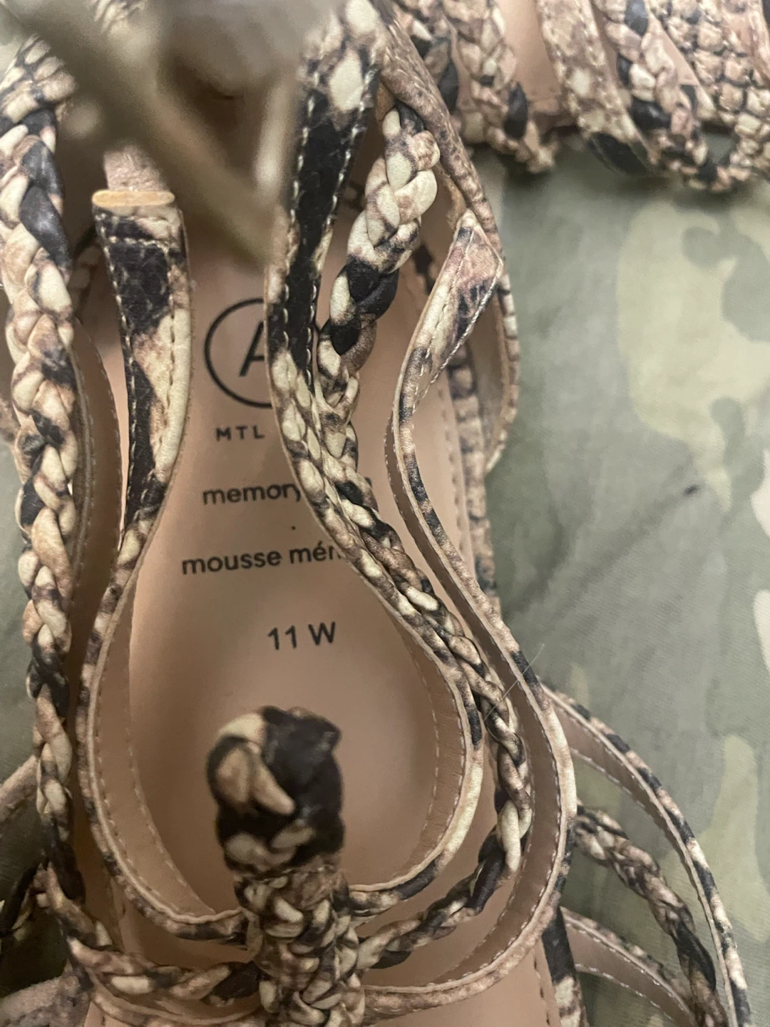 Snakeskin Gladiator Sandals - Size 11 Wide - photo 3
