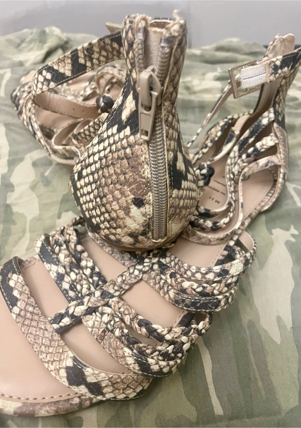 Snakeskin Gladiator Sandals - Size 11 Wide - photo 4