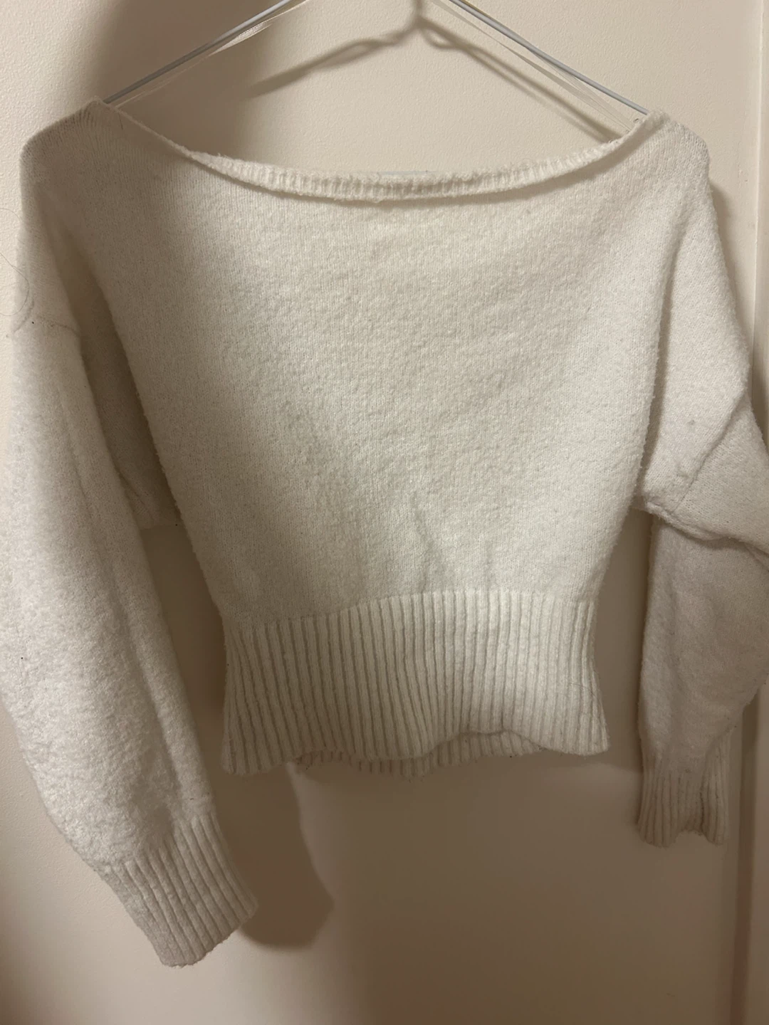 GARAGE White off-the-shoulder sweater