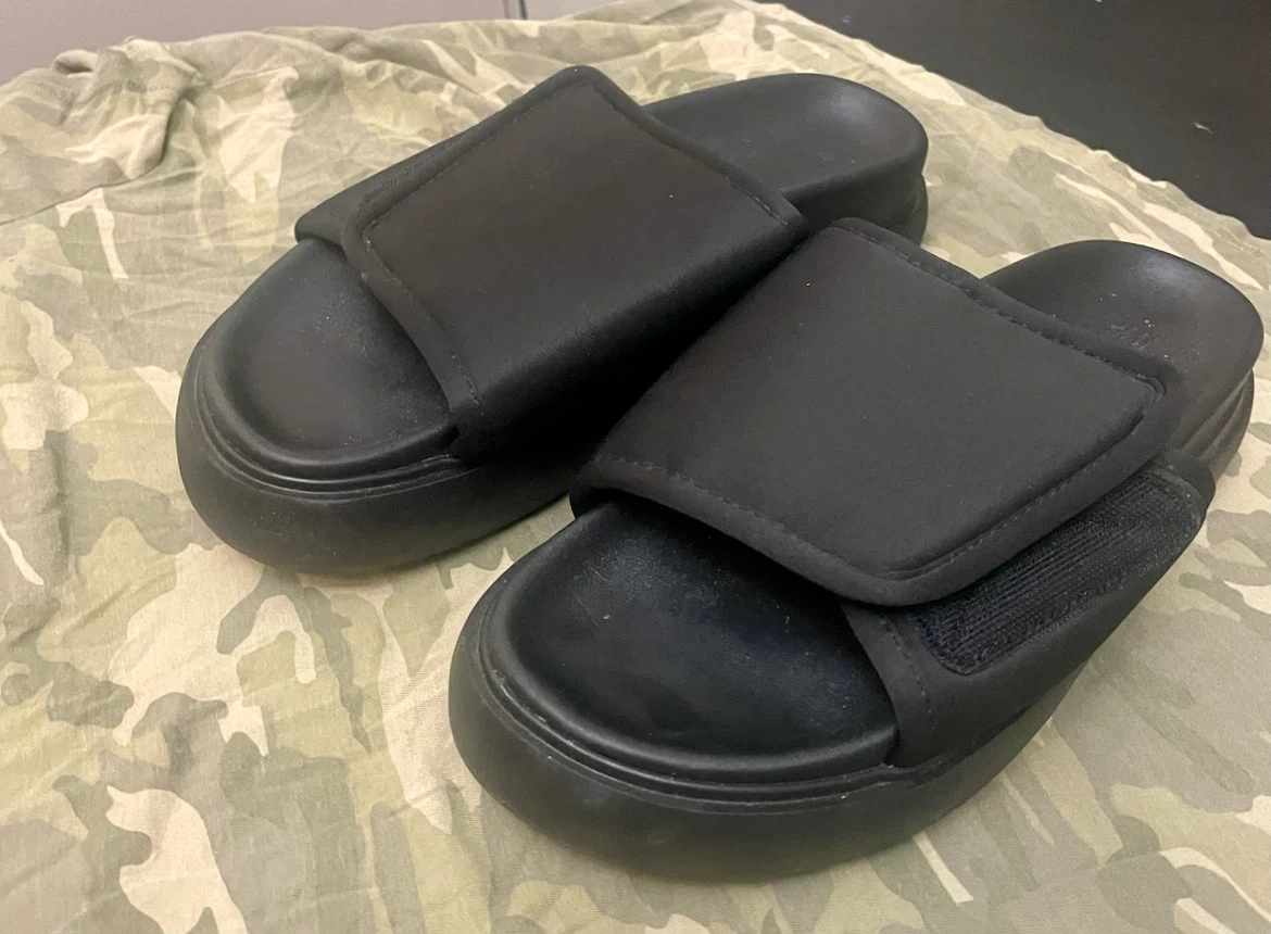 H&M Black Adjustable Slides Size 11