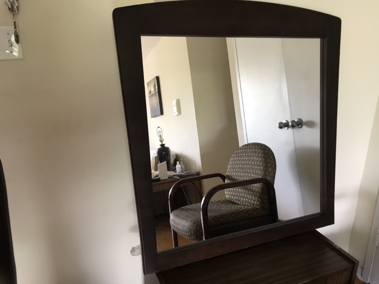 Dark Wood Framed Mirror
