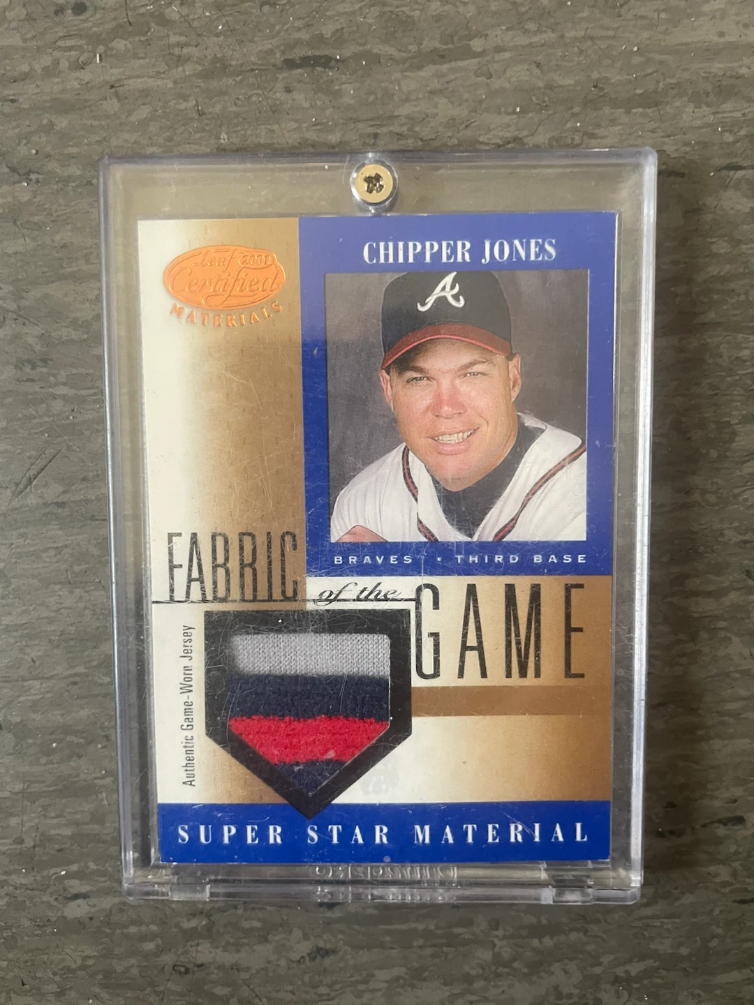 Chipper Jones "Fabric of the Game" Jersey Swatch Card