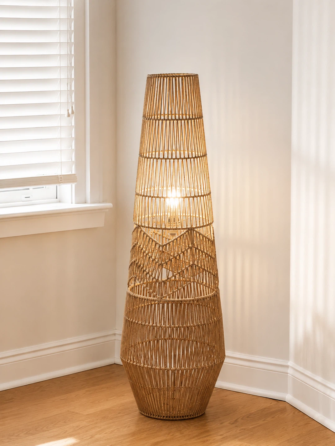 Woven Rattan Floor Lamp