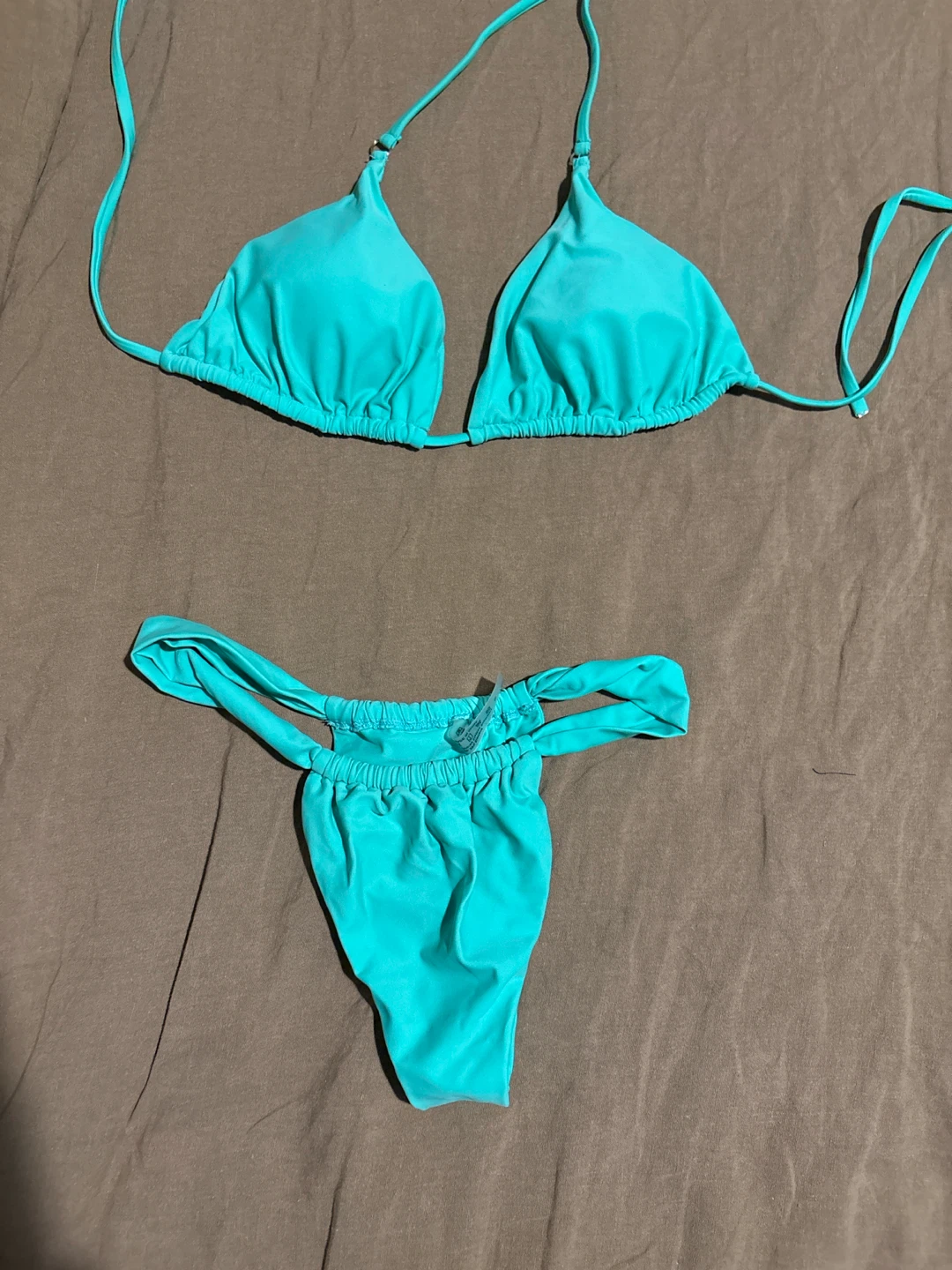 Teal String Bikini Set