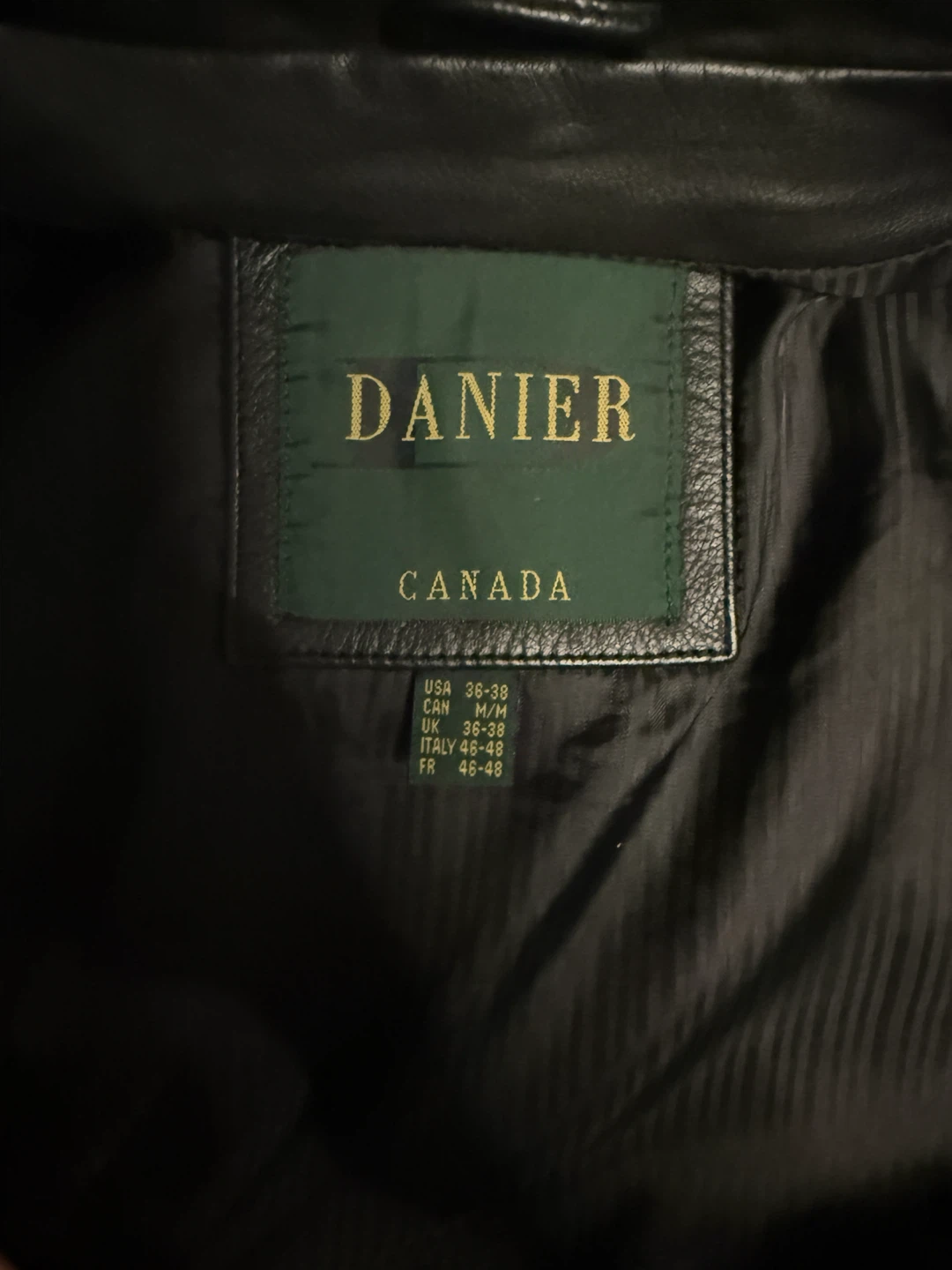 DANIERE Black Leather Jacket - Medium - photo 3