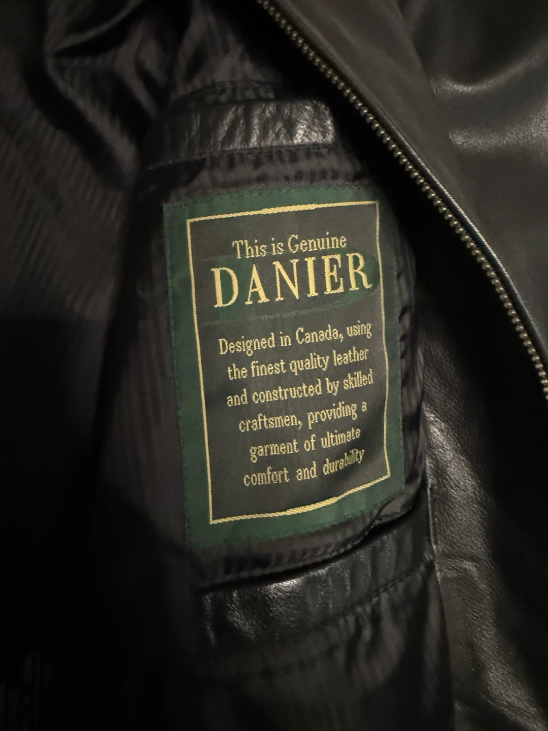 DANIERE Black Leather Jacket - Medium - photo 4
